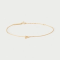 Minimalist S925 sterling silver gold plated bracelet with zircon and small round bead - 925 Silver / Gold
