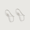 Pendientes geométricos de plata S925 con pavé de circonitas cúbicas brillantes - Plata 925 / Oro Blanco