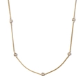 Collier minimaliste en argent S925 doré avec cinq pendentifs ronds en zircon brillant - Argent 925 / Or 18 carats