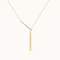 Collar de plata S925 con colgante geométrico minimalista y circonitas brillantes - Plata 925 / Oro de 18K