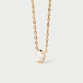 Elegant gold S925 sterling silver necklace with a round solitaire zircon pendant - 925 Silver / 18K Gold