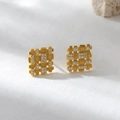 Elegante 18K vergoldete S925 Silber Gitterohrstecker mit mikrogefassten Zirkonia - 925er Silber / 18K Gold