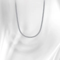 Elegant S925 sterling silver tennis necklace featuring a continuous row of micro-pave crystals - 925 Silver / White Gold Style