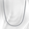 Classic S925 silver tennis necklace featuring brilliant square-cut pavé zircons - 925 Silver / White Gold Style