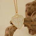 Elegante Halskette mit Herzanhänger aus S925 Sterlingsilber mit funkelnden Diamanten - 925er Silber / 18K Gold