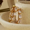 Exquisitos pendientes de aro en plata S925 bañada en oro con circonitas pera - Plata 925 / Dorado