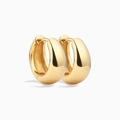 Minimalist thick gold teardrop hoop earrings with high-polish finish for women - 18K Gold-M