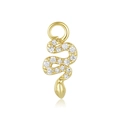 Elegant gold S925 silver snake drop earrings with sparkling micro-pave zircon crystals - Snake Design (WE1146) / 18K Gold Plated (Single Piece)