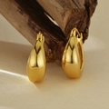 Minimalist 925 sterling silver U-shaped hoop earrings in polished gold finish - 925 Silver / 18K Gold