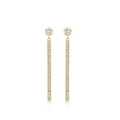 Orecchini pendenti in argento S925 dorato con zirconi pavé per uno stile elegante - Argento 925 / Oro 18K