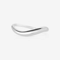 Minimalistischer S925 Sterlingsilber Ring mit poliertem organischem Wellendesign - HK Größe 17 (US Größe 8) / Stil A (Platin)