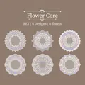 Alice in Mirror series PET lace stickers with vintage white floral patterns - Floral Heart