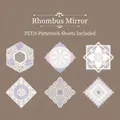 Lace geometric PET stickers in white and lavender for vintage scrapbooking decoration - Lingjing Style