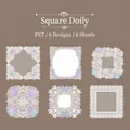 Vintage PET lace border stickers for DIY scrapbooking with 6 floral butterfly designs - Fangpa Style
