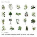Set di 40 adesivi decorativi in PET impermeabile con motivi botanici di varie piante - Verde lussureggiante