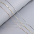 S925 Sterlingsilber Halsketten in Roségold, Gold und Silber mit feiner Textur - 925er Silber / 1.0mm Funkelnde Twist-Kette (18K Gold)
