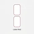 Minimalistische achteckige Haftnotizen mit rotbraunem Rahmen für Scrapbooking - Etikett-Rot