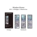 Marcadores florales de PVC con ventanas traslúcidas en degradados azul y violeta - Flores fuera de la ventana