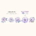 Adesivi in PET con pivoine blu, decalcomanie floreali trasparenti per scrapbooking - Peonia Blu