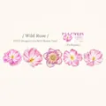 Adesivi floreali in PET rosa con inchiostro cristallo 3D per scrapbooking e DIY - Rosa Selvatica