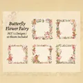 Adesivi per cornici PET fata farfalla vintage per scrapbooking set da 10 - Fata dei Fiori Farfalla