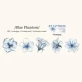 Blue Phantom floral PET stickers with watercolor finish for journal decoration - Blue Phantom