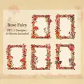 Adesivi PET fata delle rose retrò con 5 disegni di cornici floreali vintage per scrapbooking - Fata delle Rose