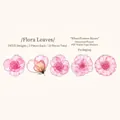 Pink watercolor floral PET stickers set with 10 pieces for scrapbooking and decoration - Flowering Leaves