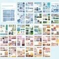 Vintage MISS TIME aesthetic sticker book with 30 pages of butterfly and flower nature scenes - 30 Pcs / Heartbeat Sky