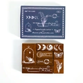 Set di timbri in legno vintage Mo-Card con motivi luna e farfalla per agende DIY - Vento nel Deserto del Fiume