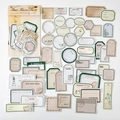 Vintage scrapbooking sticker pack featuring botanicals and antique stamps 100pcs - Time Know Taste / 50 Pcs/Pack
