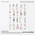 Japanese style washi paper girl stickers set with 40 pieces for journal decoration - 40 Sheets / Free as Wind