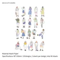 Asian fashion girl illustrations washi stickers pack for journaling 40pcs set - 40 Sheets / The World Is Worth It