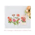 Pink Lady vintage rose PET stickers, 10 waterproof floral decals for scrapbooking - Pink Lady
