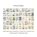 Set de 100 hojas de papel decorativo vintage tema mapa oceánico para álbumes de recortes - Ocean Map