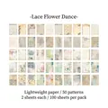 Papel de scrapbooking vintage con diseños florales y encaje, colección de 100 hojas retro - Lace Flower Dance