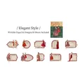 Vintage fashion stickers set with 10 elegant red retro character designs on writing paper - Socialite Style