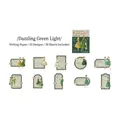 Vintage fashion stickers set in green tones with 10 lady designs for DIY scrapbooking - Green Shadow