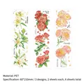 Garden floral PET stickers set with lilies and roses for scrapbooking, 6 sheets total - Hibiscus