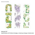 Green Island Garden PET stickers featuring vintage roses and floral patterns for journals - Wisteria Fragrance