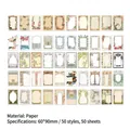 Vintage plant themed deco paper set featuring 50 unique designs for journaling - Cloudy Window