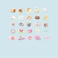 Set de 50 autocollants mignons style cartoon avec texture 3D pour scrapbooking - Collectionner Mignon
