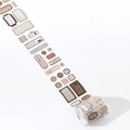 Retro DIY scrapbooking tape with vintage tickets and industrial labels in beige finish - Chestnut Brown