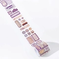 Retro DIY scrapbooking tape with vintage tickets and air mail stamps on white background - Sunset Glow