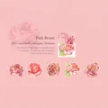 Adesivi per rose in PET con dettagli in oro laser per scrapbooking, set da 10 pezzi - Rosa Rosa