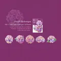 Purple hydrangea PET stickers with laser gold finish for scrapbooking floral 10pcs set - Purple Hydrangea