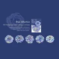 Blue rose PET stickers with laser gold edges, set of 10 sheets for floral scrapbooking - Blue Romance