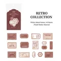 Retro Bronzing Sticker-Set mit 45 Vintage-Papieranhängern und Goldfolien-Etiketten - Zeit Sammeln