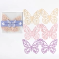 Hohlgeschnittenes Schmetterling-Spitzenpapier in Gelb Rosa und Lila für DIY-Journale - Abendduft
