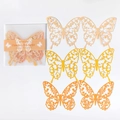 Lace butterfly decorative papers in gradient yellow and orange with laser-cut hollow details - Dawn Light Night